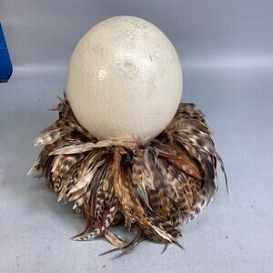 Michael Walter Lexington Gardens Ostrich Egg W/ Feathers In Nest Figurine